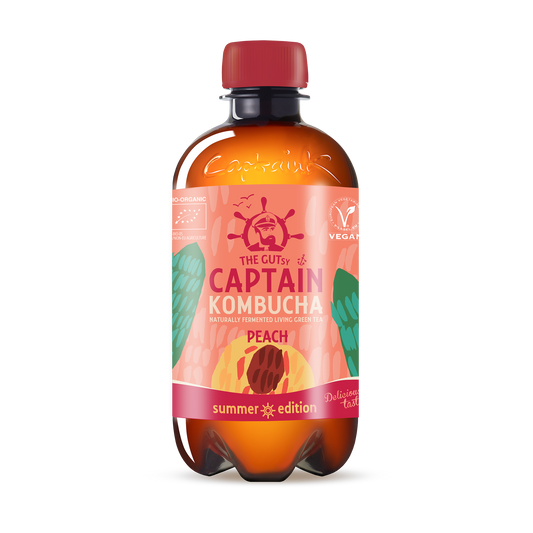 Kombucha Pesca — Cartone da 12 × 400 ml