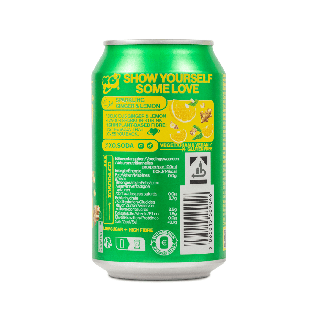 XO Soda Zenzero & Limone — Cartone da 12 × 330 ml