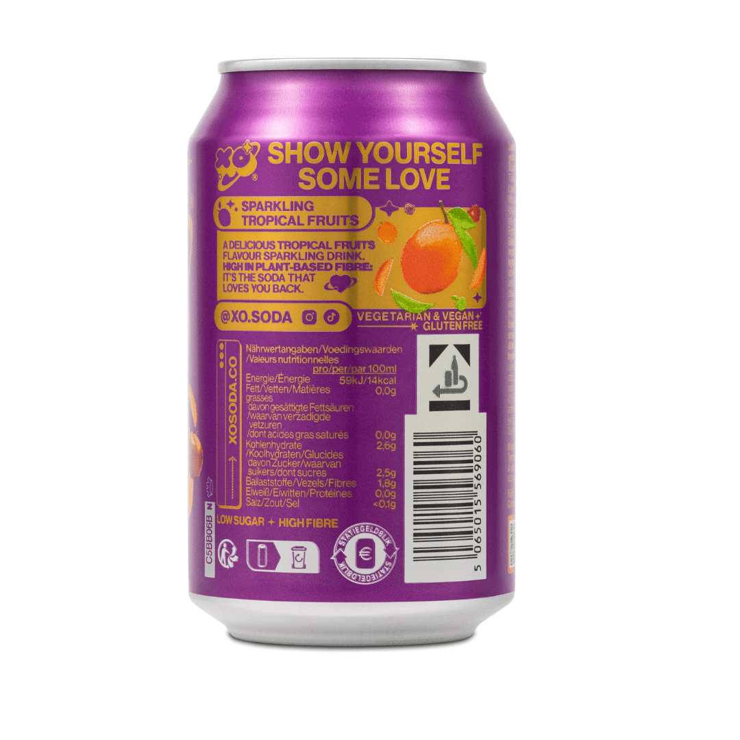 XO Soda Tropicale — Cartone da 12 × 330 ml
